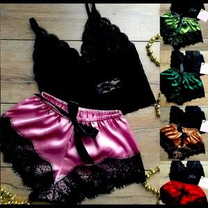 Pinkish /black lingerie set xl